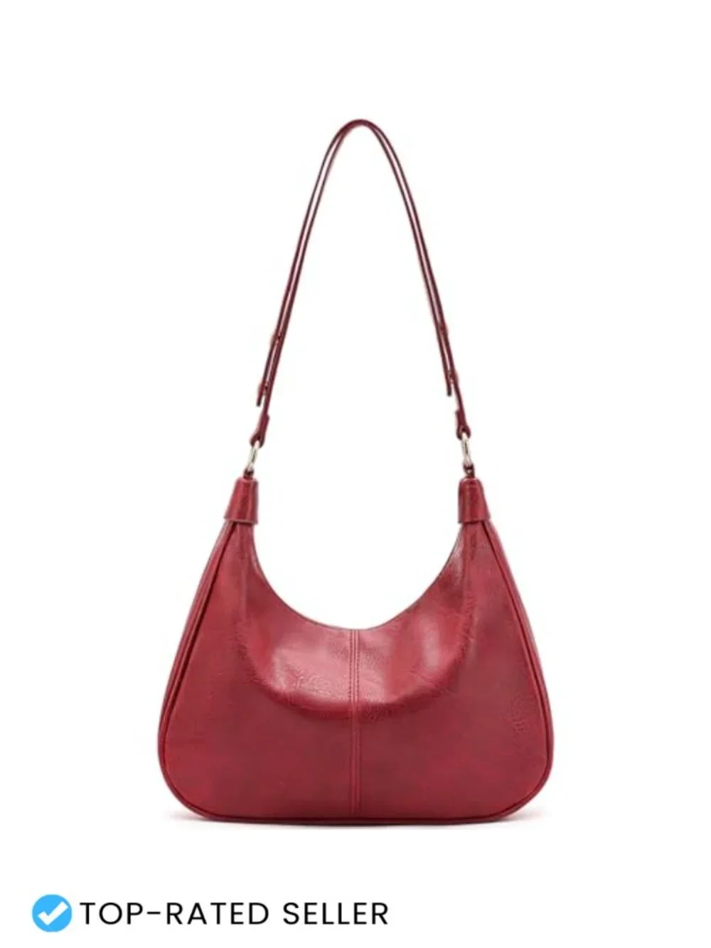 Ultra Soft Foldable Vegan Leather Crossbody Hobo Handbag
